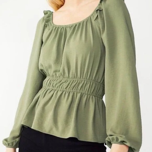 Nine West Tops - NWT XL long Sleeve Square Neck Blouse Nine West Sage